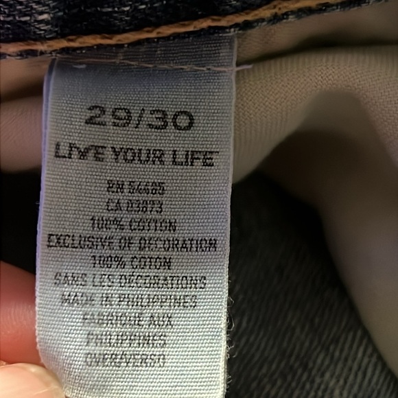 American Eagle Jeans Mens 29/30 Bootcut Blue Distressed Medium Wash Logo Patch - Picture 9 of 12